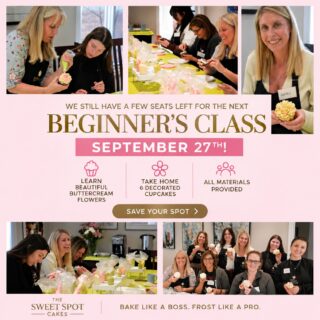 🌸 A few seats are still available!

Join our Beginner’s Buttercream Flower Decorating Class on September 27th in Richmond Hill and learn how to turn cupcakes into beautiful buttercream flowers.

🧁 All materials provided
🌸 Take home 6 decorated cupcakes
✨ No experience necessary

Limited spots remaining — book your seat today!

#ButtercreamFlowers #CupcakeDecorating #RichmondHill #TorontoWorkshops #TheSweetSpotCakes