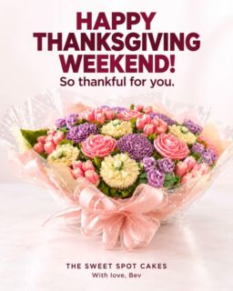 Happy Thanksgiving weekend to all our wonderful customers! 🍁🧁
Thank you for supporting The Sweet Spot Cakes and letting us be part of your special celebrations. I’m so grateful for every order, kind word and recommendation. 💕
Wishing you a weekend filled with family, friends and something sweet!
With love, Bev 🌸
#HappyThanksgiving #TheSweetSpotCakes #CupcakeBouquets #ThankfulForYou #SupportLocal