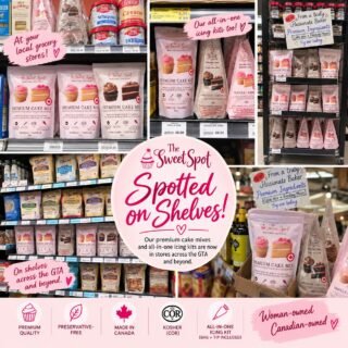 🛒 LOOK WHO'S ON THE SHELVES! 🧁💕
From our kitchen to grocery shelves across the GTA and beyond!
Our Canadian-made, preservative-free cake mixes and all-in-one icing kits are popping up in more stores, and we couldn't be more excited!
Have you spotted us yet? 👀💕
#TheSweetSpotCakes #MadeInCanada #ShopLocalToronto #CakeMix #BakeLikeABoss