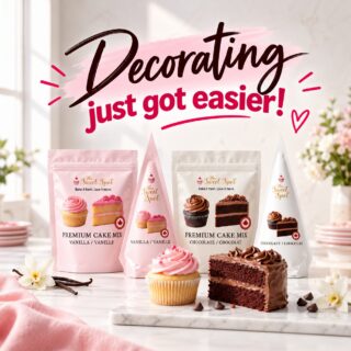 🧁 Cake decorating just got easier!
Less fuss. More fabulous results. ✨
Bake like a Boss. Frost like a Pro. 🌸
Our premium cake mixes + all-in-one icing kits make it easy!
🇨🇦 Made in Canada.